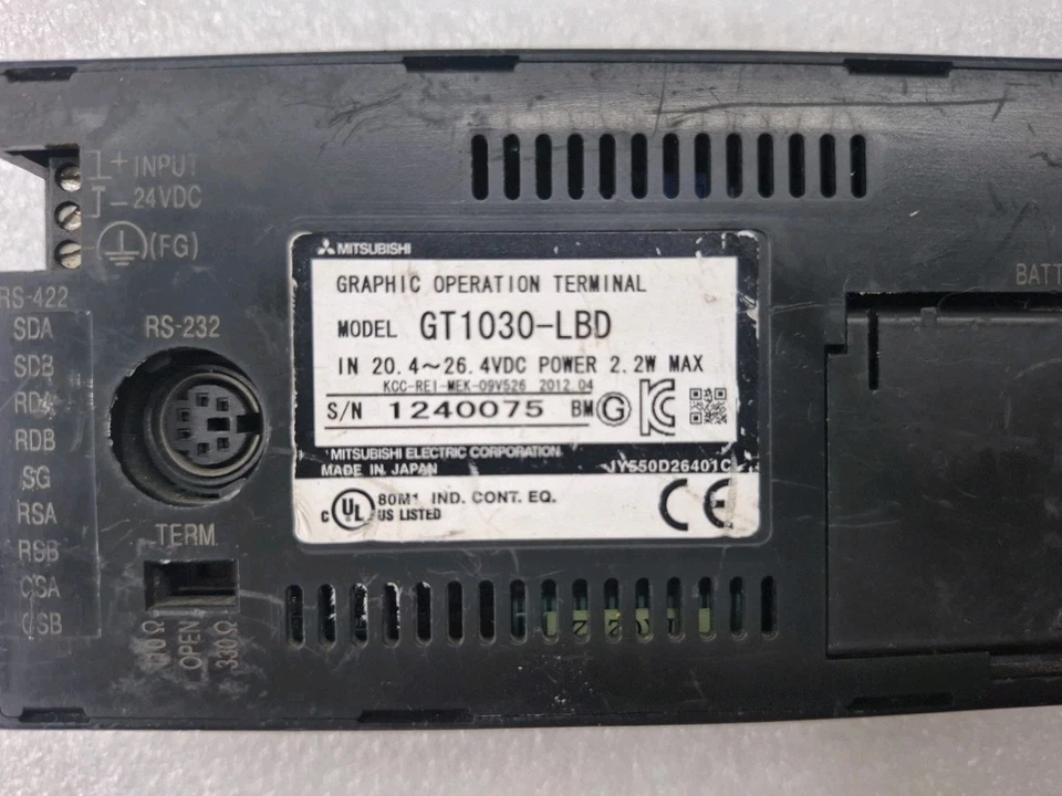 MITSUBISHI GT1030-LBD GRAPHIC OPERATION TERMINAL TOUCH SCREEN TESTED AS PHOTOS